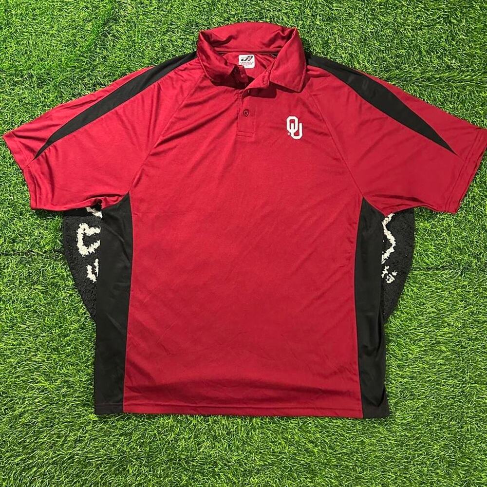 Burgundy Oklahoma University Embroidered Polo Shirt - XXL; 24x30 (Width/Length)